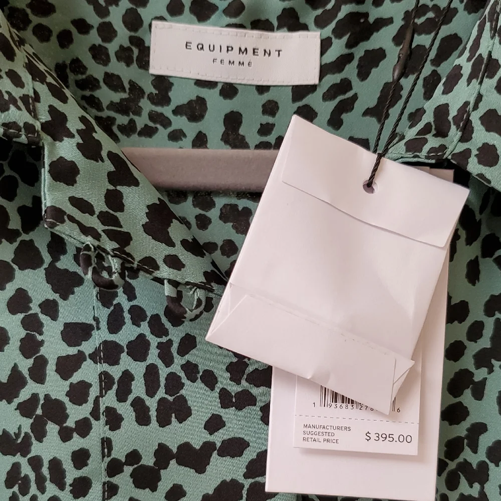 Equipment Green and Black Long Sleeve Dress - Picture 2 of 5